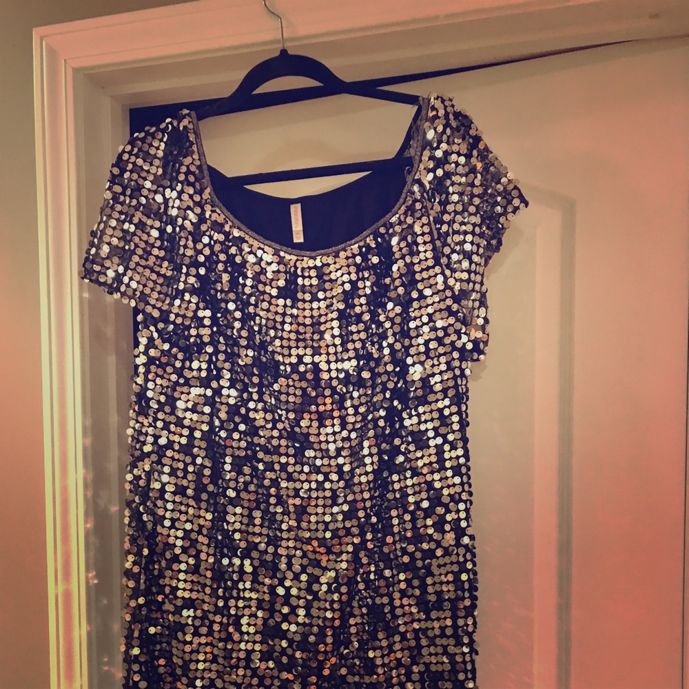 Silver sequin dress